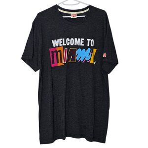 Homage Men's Grey "Welcome to Miami" Short Sleeve T-Shirt Size XL